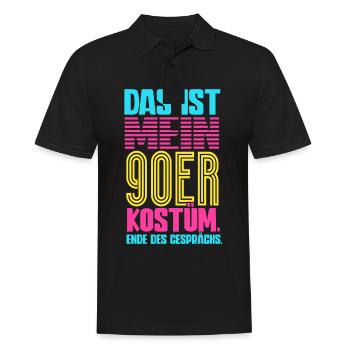 Das Ist Mein 90er Kostüm 90er Jahre - Männer Poloshirt - Schwarz - Vorne - Kai (181cm)