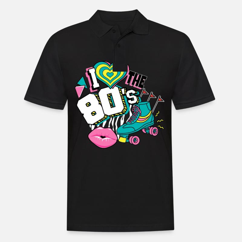 Anni '80 Amo gli anni '80 - Polo da uomo - nero
