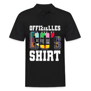 80er Jahre Offizielles 80s - Männer Poloshirt - Schwarz - Vorne - Kai (181cm)