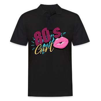 80s 80s Girl - Men's Polo Shirt - black - Front - Kai (181cm)