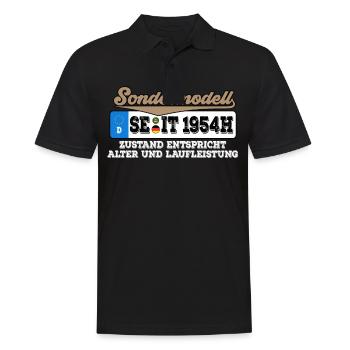 1954 Kennzeichen Geburtstag - Männer Poloshirt - Schwarz - Vorne - Kai (181cm)
