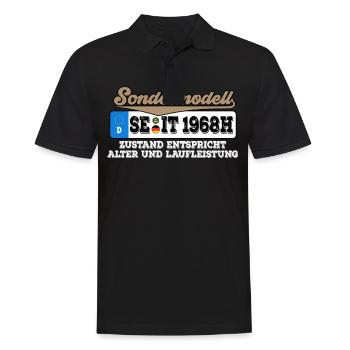 1968 Kennzeichen Geburtstag - Männer Poloshirt - Schwarz - Vorne - Kai (181cm)