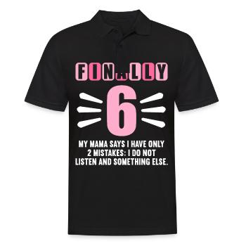 Endlich 6 Mama sagt hab nur 2 Fehler 6. Geburtstag - Männer Poloshirt - Schwarz - Vorne - Kai (181cm)