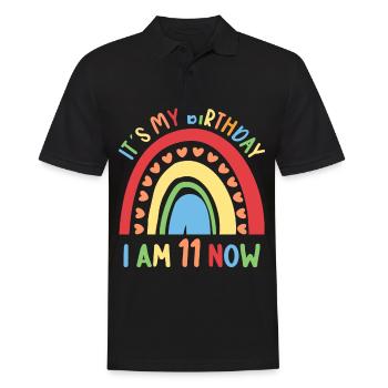 11 ans Rainbow Rainbow 11ème anniversaire - Polo Homme - noir - Devant - Kai (181cm)