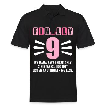 Finally 4 mom says have only 2 mistakes 4th birthday - Men's Polo Shirt - black - Front - Kai (181cm)