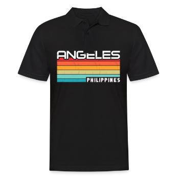 Vintage Travel Angeles City Philippines Asia - Men's Polo Shirt - black - Front - Kai (181cm)