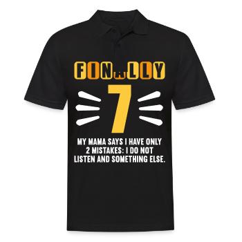 Finally 7 mom says have only 2 mistakes 7th birthday - Men's Polo Shirt - black - Front - Kai (181cm)