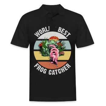 Der Beste Frosch Fänger der Welt Frosch fängt - Männer Poloshirt - Schwarz - Vorne - Kai (181cm)
