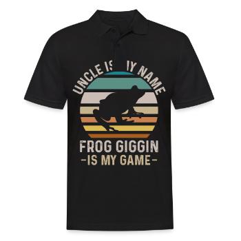 Onkel ist mein Name Frosch Jagd ist mein Hobby - Männer Poloshirt - Schwarz - Vorne - Kai (181cm)