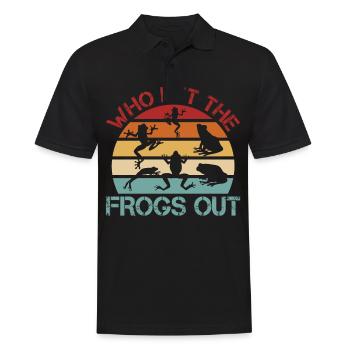 Who Let The Frogs Out für Frosch Jäger - Männer Poloshirt - Schwarz - Vorne - Kai (181cm)