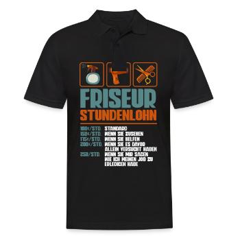Friseurin - Männer Poloshirt - Schwarz - Vorne - Kai (181cm)