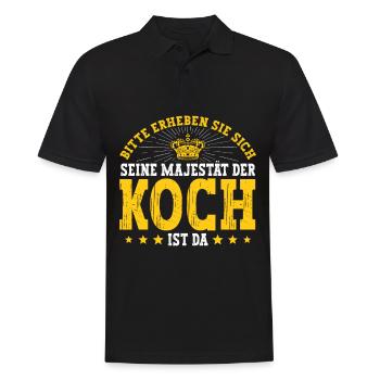 Koch - Männer Poloshirt - Schwarz - Vorne - Kai (181cm)