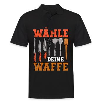 Koch - Männer Poloshirt - Schwarz - Vorne - Kai (181cm)