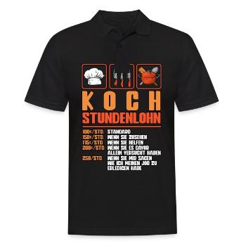 Koch - Männer Poloshirt - Schwarz - Vorne - Kai (181cm)