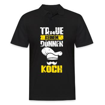 Traue Keinem Dünnen Koch - Männer Poloshirt - Schwarz - Vorne - Kai (181cm)