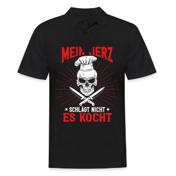 Mein Herz Schlägt Nicht Es Kocht Koch - Männer Poloshirt - Schwarz - Vorne - Kai (181cm)
