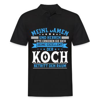 Koch - Männer Poloshirt - Schwarz - Vorne - Kai (181cm)
