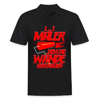 Maler - Männer Poloshirt - Schwarz - Vorne - Kai (181cm)