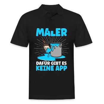 Maler - Männer Poloshirt - Schwarz - Vorne - Kai (181cm)