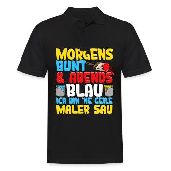 Morgens Bunt Abends Blau Maler - Männer Poloshirt - Schwarz - Vorne - Kai (181cm)