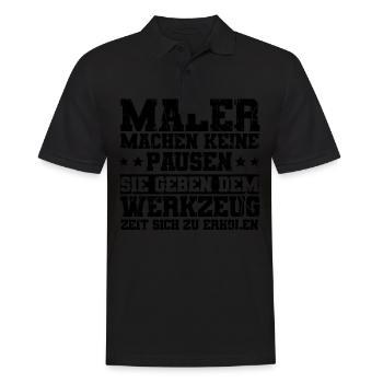 Maler - Männer Poloshirt - Schwarz - Vorne - Kai (181cm)