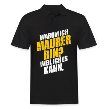Maurer - Männer Poloshirt - Schwarz - Vorne - Kai (181cm)