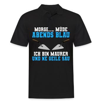 Maurer - Männer Poloshirt - Schwarz - Vorne - Kai (181cm)