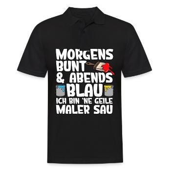 Morgens Bunt Abends Blau Maler - Männer Poloshirt - Schwarz - Vorne - Kai (181cm)