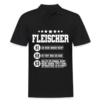 Metzger Fleischer - Männer Poloshirt - Schwarz - Vorne - Kai (181cm)