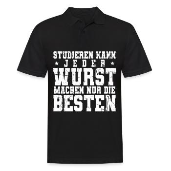 Fleischer Metzger - Männer Poloshirt - Schwarz - Vorne - Kai (181cm)