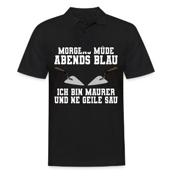 Maurer - Männer Poloshirt - Schwarz - Vorne - Kai (181cm)