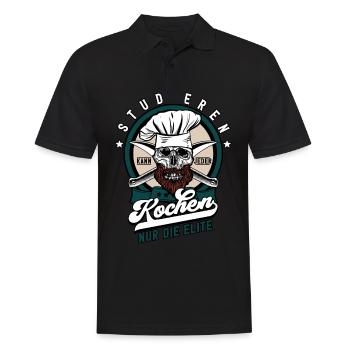 Studieren Kann Jeder Kochen Koch - Männer Poloshirt - Schwarz - Vorne - Kai (181cm)