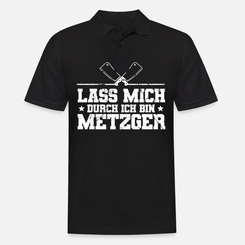 Fleischer Metzger - Männer Poloshirt - Schwarz