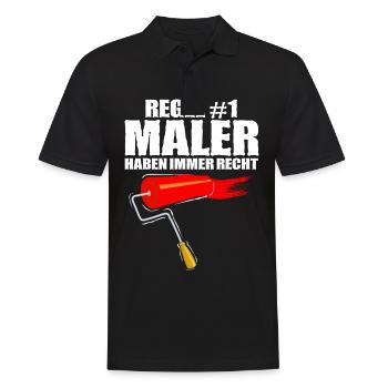 Maler - Männer Poloshirt - Schwarz - Vorne - Kai (181cm)