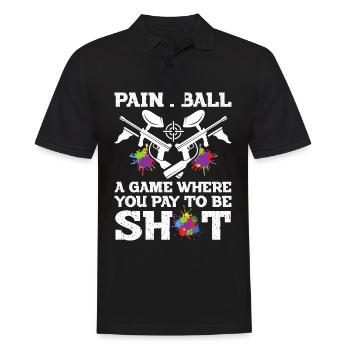 Paintball Game Where You Pay Be Shot Paintballer - Men's Polo Shirt - black - Front - Kai (181cm)