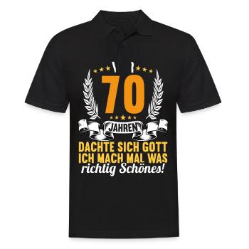 Vor 70 Jahren dachte Gott Schönes 70 Geburtstag - Männer Poloshirt - Schwarz - Vorne - Kai (181cm)