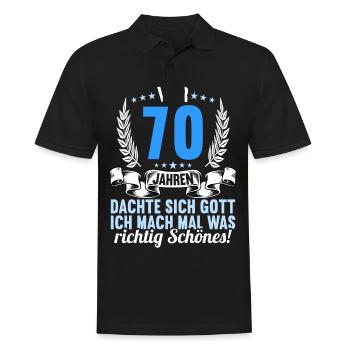Vor 70 Jahren dachte Gott Schönes 70 Geburtstag - Männer Poloshirt - Schwarz - Vorne - Kai (181cm)