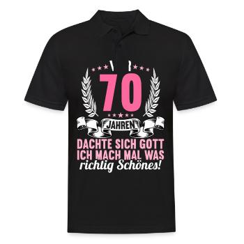 Vor 70 Jahren dachte Gott Schönes 70 Geburtstag - Männer Poloshirt - Schwarz - Vorne - Kai (181cm)