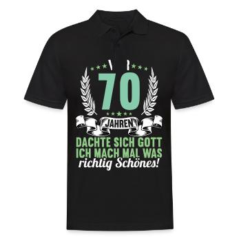 Vor 70 Jahren dachte Gott Schönes 70 Geburtstag - Männer Poloshirt - Schwarz - Vorne - Kai (181cm)