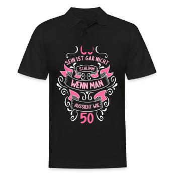 60 sein ist nicht schlimm wenn man 60 Geburtstag - Männer Poloshirt - Schwarz - Vorne - Kai (181cm)