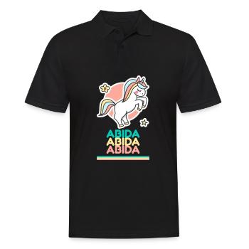Abida Vorname Namensgeschenk Süßes Einhorn - Männer Poloshirt - Schwarz - Vorne - Kai (181cm)
