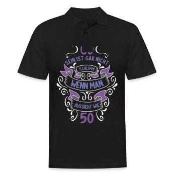 60 sein ist nicht schlimm wenn man 60 Geburtstag - Männer Poloshirt - Schwarz - Vorne - Kai (181cm)