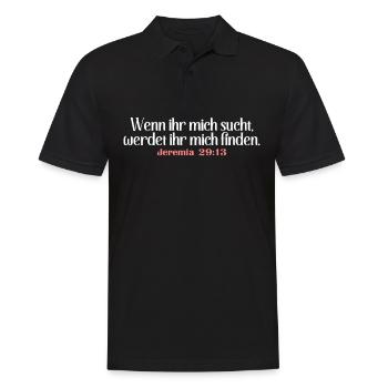Bibel Zitat Vers Christ Christlich Bibelvers - Männer Poloshirt - Schwarz - Vorne - Kai (181cm)