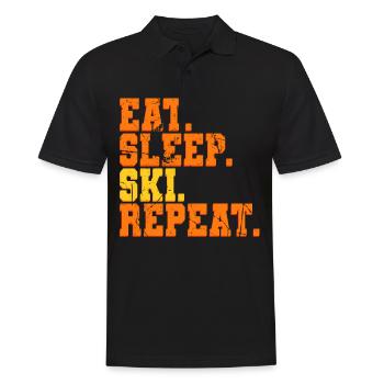 Skiing Ski - Men's Polo Shirt - black - Front - Kai (181cm)