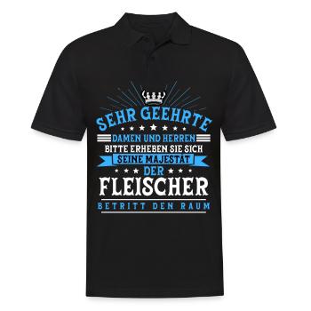 Metzger Fleischer - Männer Poloshirt - Schwarz - Vorne - Kai (181cm)