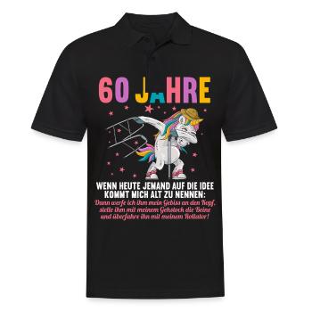 60 Jahre idee mich alt zu nennen 60 Geburtstag - Männer Poloshirt - Schwarz - Vorne - Kai (181cm)