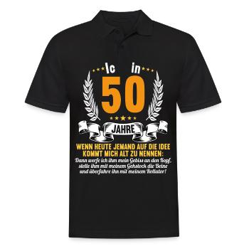 50 Jahre idee mich alt zu nennen 50 Geburtstag - Männer Poloshirt - Schwarz - Vorne - Kai (181cm)