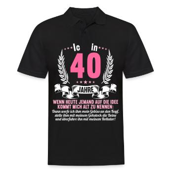 40 Jahre idee mich alt zu nennen 40 Geburtstag - Männer Poloshirt - Schwarz - Vorne - Kai (181cm)