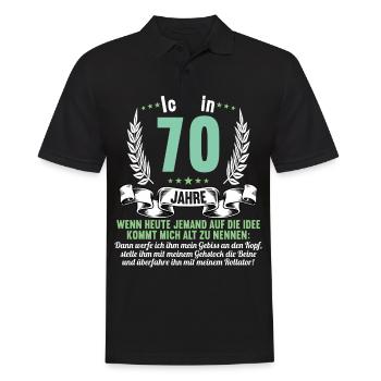 70 Jahre idee mich alt zu nennen 70 Geburtstag - Männer Poloshirt - Schwarz - Vorne - Kai (181cm)