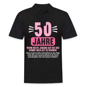 50 Jahre idee mich alt zu nennen 50 Geburtstag - Männer Poloshirt - Schwarz - Vorne - Kai (181cm)